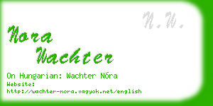 nora wachter business card